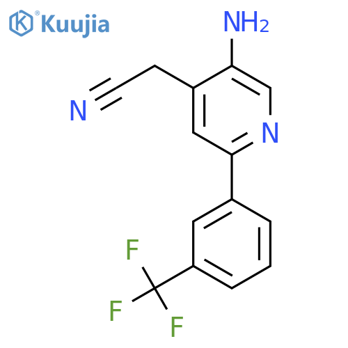 5-Amino-2-(3-(trifluoromethyl)phenyl)pyridine-4-acetonitrile structure