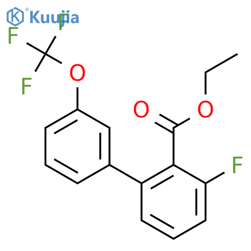 Ethyl 3-fluoro-3'-(trifluoromethoxy)biphenyl-2-carboxylate structure