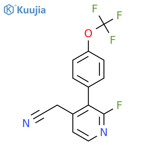 2-Fluoro-3-(4-(trifluoromethoxy)phenyl)pyridine-4-acetonitrile structure