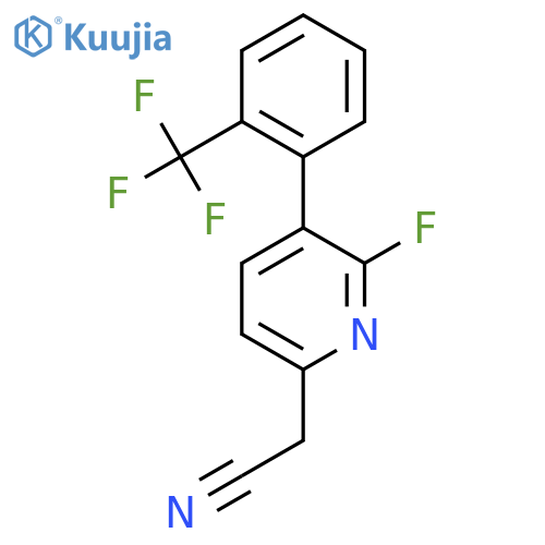 2-Fluoro-3-(2-(trifluoromethyl)phenyl)pyridine-6-acetonitrile structure