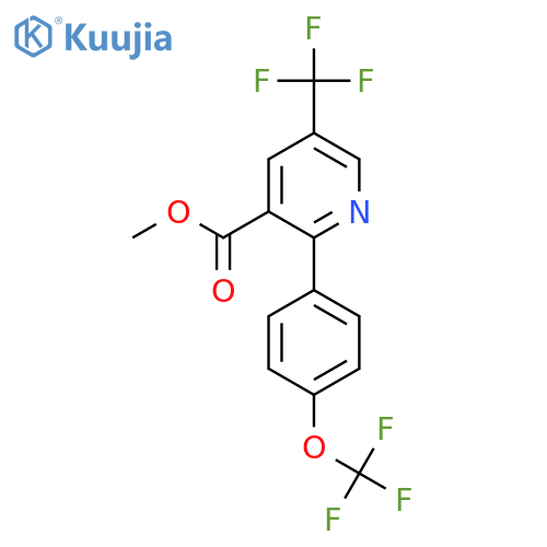 Methyl 2-(4-(trifluoromethoxy)phenyl)-5-(trifluoromethyl)nicotinate structure