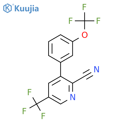 3-(3-(Trifluoromethoxy)phenyl)-5-(trifluoromethyl)picolinonitrile structure