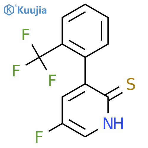 5-Fluoro-2-mercapto-3-(2-(trifluoromethyl)phenyl)pyridine structure