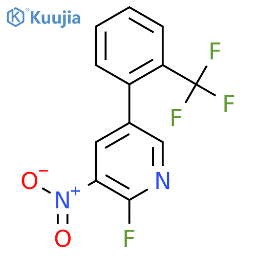 2-Fluoro-3-nitro-5-(2-(trifluoromethyl)phenyl)pyridine structure
