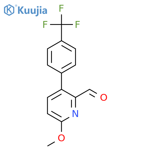 6-Methoxy-3-(4-(trifluoromethyl)phenyl)picolinaldehyde structure