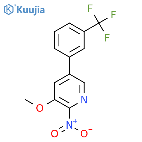3-Methoxy-2-nitro-5-(3-(trifluoromethyl)phenyl)pyridine structure