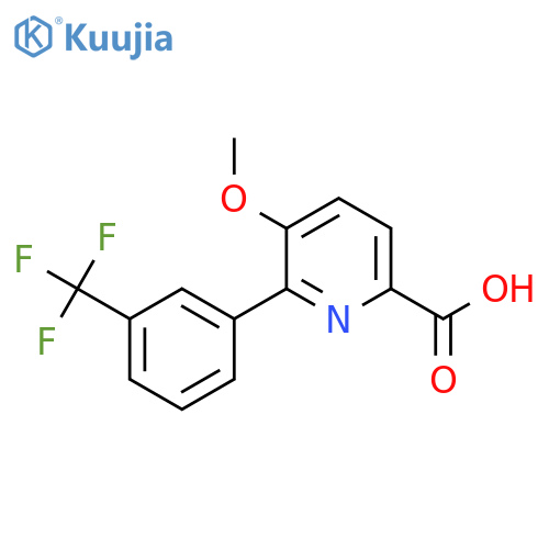 5-Methoxy-6-(3-(trifluoromethyl)phenyl)picolinic acid structure