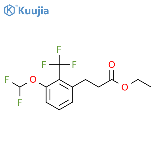 Ethyl 3-(3'-(difluoromethoxy)-2'-(trifluoromethyl)phenyl)propionate structure