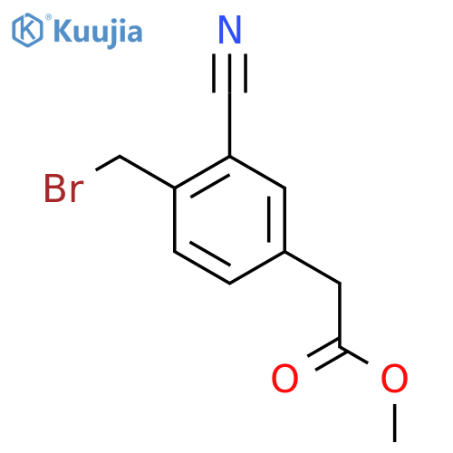 Methyl 4-(bromomethyl)-3-cyanophenylacetate structure