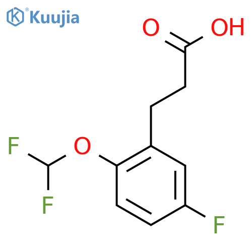 3-(2'-(Difluoromethoxy)-5'-fluorophenyl)propionic acid structure