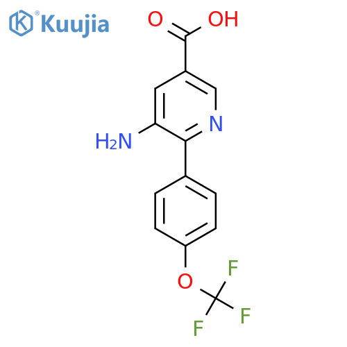 5-Amino-6-(4-(trifluoromethoxy)phenyl)nicotinic acid structure