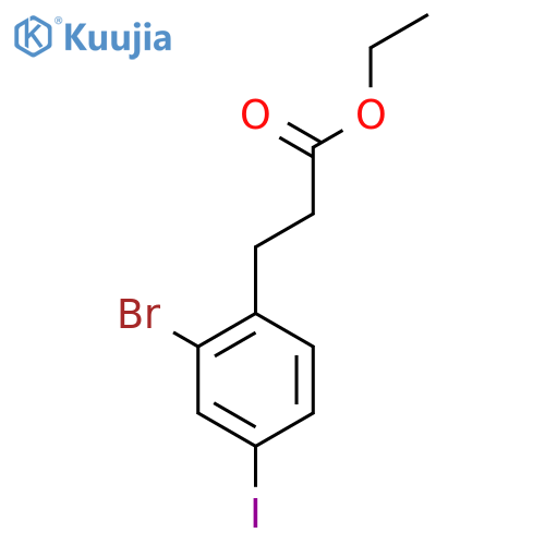 Ethyl 3-(2'-bromo-4'-iodophenyl)propionate structure