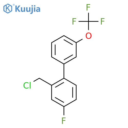 2-Chloromethyl-4-fluoro-3'-(trifluoromethoxy)biphenyl structure