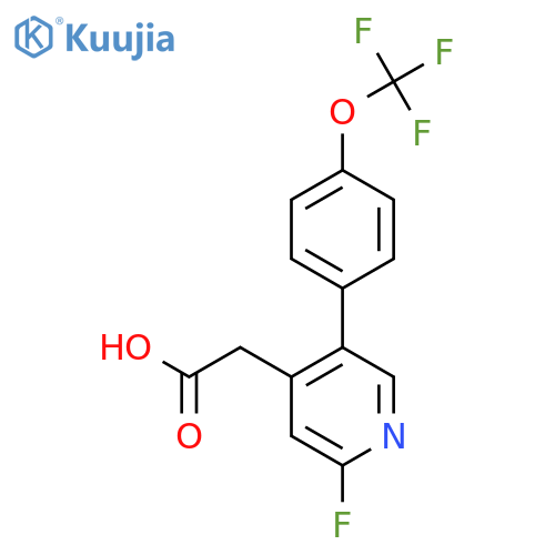 2-Fluoro-5-(4-(trifluoromethoxy)phenyl)pyridine-4-acetic acid structure