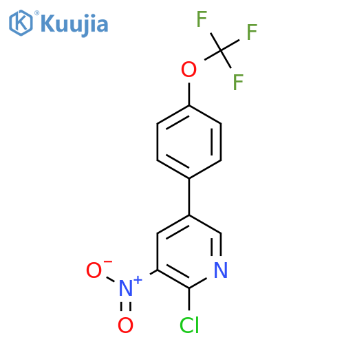 2-Chloro-3-nitro-5-(4-(trifluoromethoxy)phenyl)pyridine structure