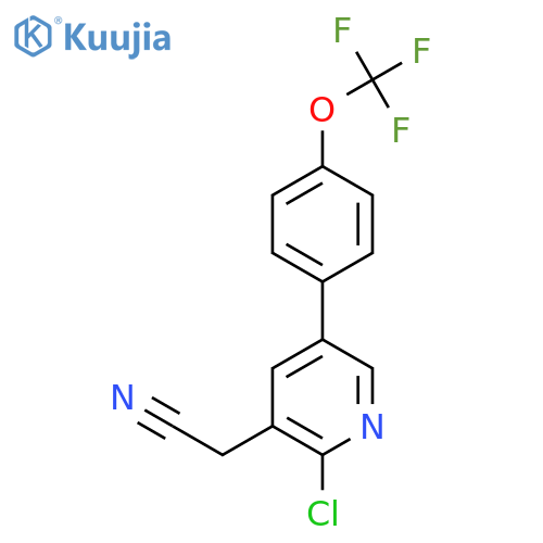 2-Chloro-5-(4-(trifluoromethoxy)phenyl)pyridine-3-acetonitrile structure