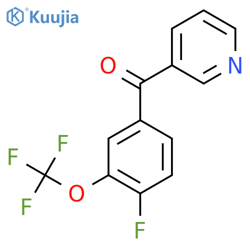 3-(4-Fluoro-3-(trifluoromethoxy)benzoyl)pyridine structure