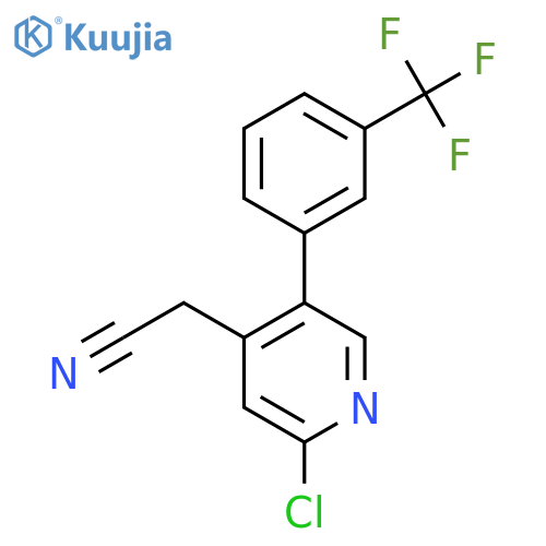 2-Chloro-5-(3-(trifluoromethyl)phenyl)pyridine-4-acetonitrile structure