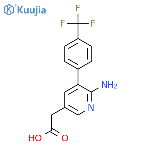 2-Amino-3-(4-(trifluoromethyl)phenyl)pyridine-5-acetic acid structure