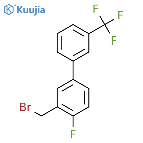 3-Bromomethyl-4-fluoro-3'-(trifluoromethyl)biphenyl structure