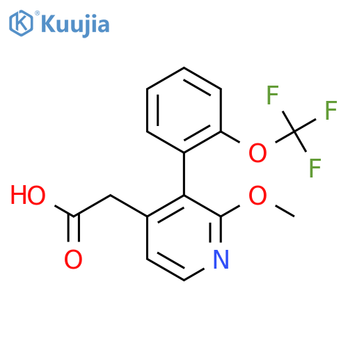 2-Methoxy-3-(2-(trifluoromethoxy)phenyl)pyridine-4-acetic acid structure
