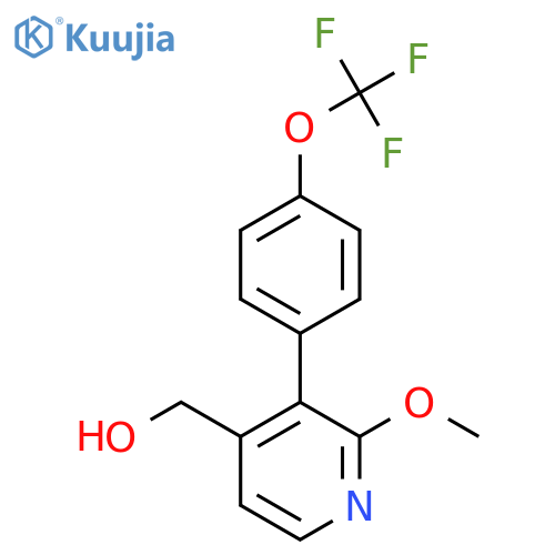 2-Methoxy-3-(4-(trifluoromethoxy)phenyl)pyridine-4-methanol structure