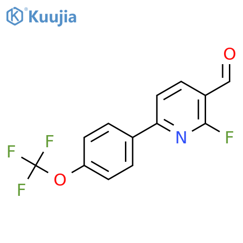 2-Fluoro-6-(4-(trifluoromethoxy)phenyl)nicotinaldehyde structure