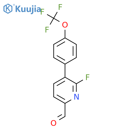 6-Fluoro-5-(4-(trifluoromethoxy)phenyl)picolinaldehyde structure