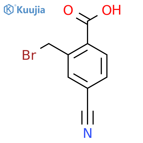2-(Bromomethyl)-4-cyanobenzoic acid structure