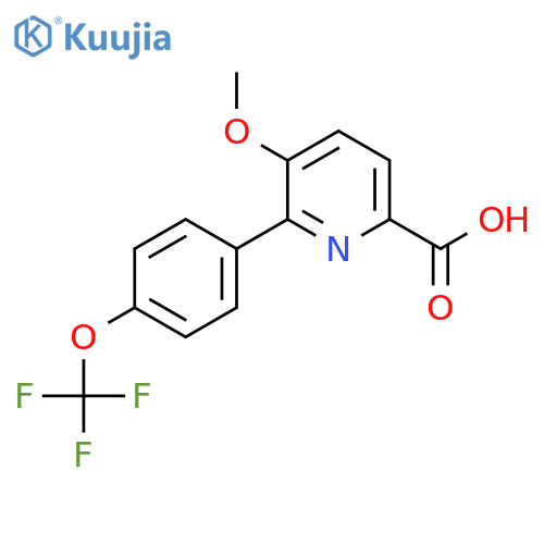 5-Methoxy-6-(4-(trifluoromethoxy)phenyl)picolinic acid structure