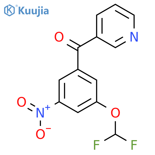 3-(3-(Difluoromethoxy)-5-nitrobenzoyl)pyridine structure