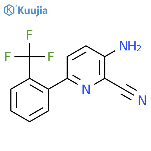 3-Amino-6-(2-(trifluoromethyl)phenyl)picolinonitrile structure