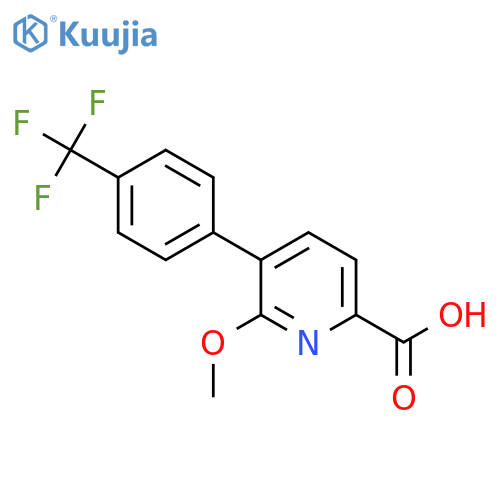 6-Methoxy-5-(4-(trifluoromethyl)phenyl)picolinic acid structure