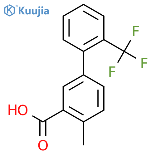 4-Methyl-2'-(trifluoromethyl)biphenyl-3-carboxylic acid structure