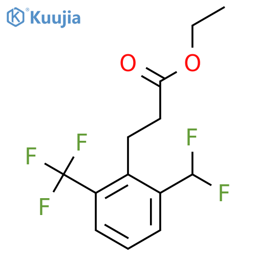 Ethyl 3-(2'-(difluoromethyl)-6'-(trifluoromethyl)phenyl)propionate structure