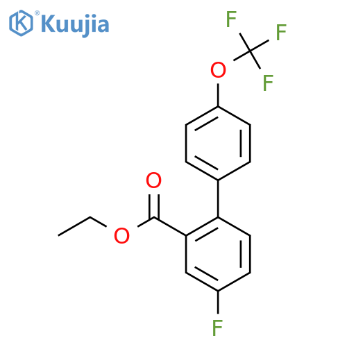 Ethyl 4-fluoro-4'-(trifluoromethoxy)biphenyl-2-carboxylate structure