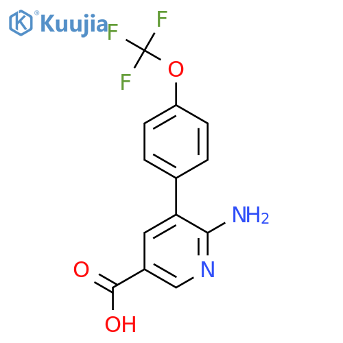 6-Amino-5-(4-(trifluoromethoxy)phenyl)nicotinic acid structure