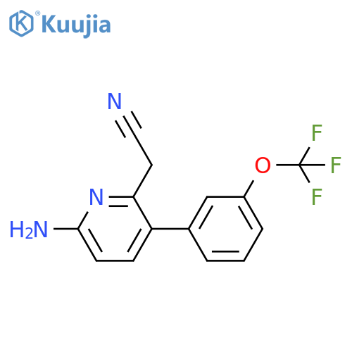 6-Amino-3-(3-(trifluoromethoxy)phenyl)pyridine-2-acetonitrile structure