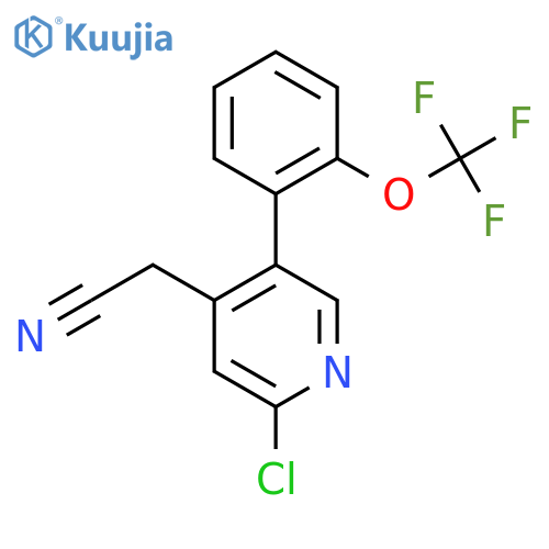2-Chloro-5-(2-(trifluoromethoxy)phenyl)pyridine-4-acetonitrile structure