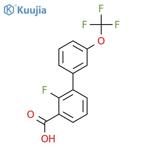 2-Fluoro-3'-(trifluoromethoxy)biphenyl-3-carboxylic acid structure