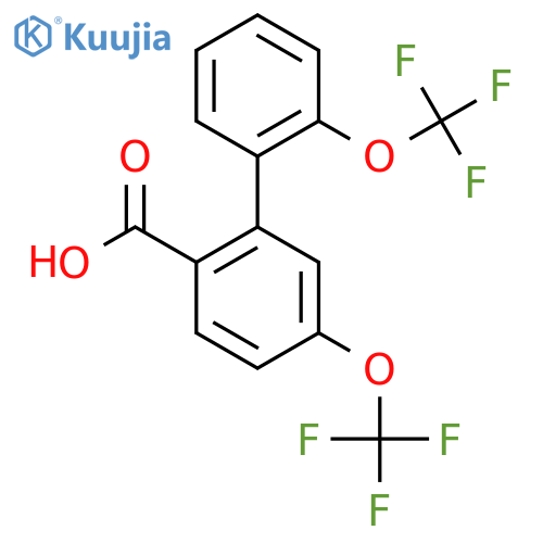 5,2'-Bis-(trifluoromethoxy)biphenyl-2-carboxylic acid structure