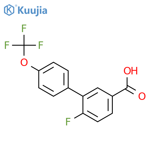 4-Fluoro-3-(4-trifluoromethoxyphenyl)benzoic acid structure
