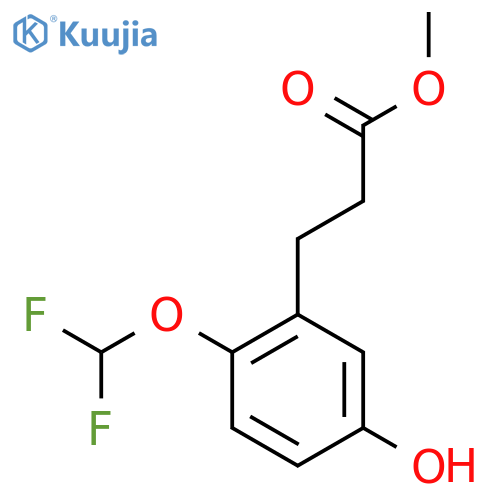 Methyl 3-(2'-(difluoromethoxy)-5'-hydroxyphenyl)propionate structure