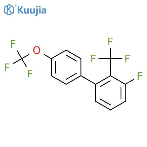 3-Fluoro-4'-(trifluoromethoxy)-2-(trifluoromethyl)biphenyl structure