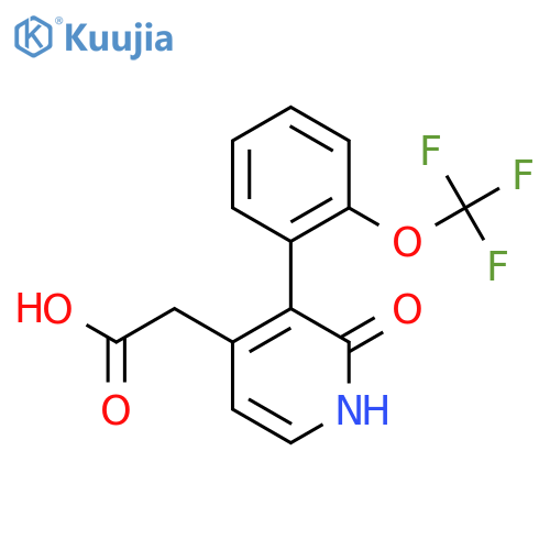 2-Hydroxy-3-(2-(trifluoromethoxy)phenyl)pyridine-4-acetic acid structure