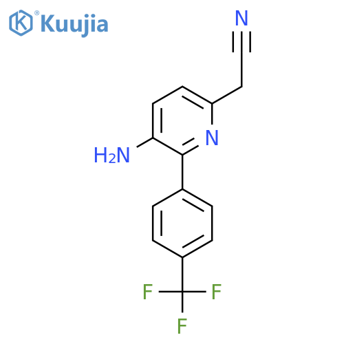 3-Amino-2-(4-(trifluoromethyl)phenyl)pyridine-6-acetonitrile structure