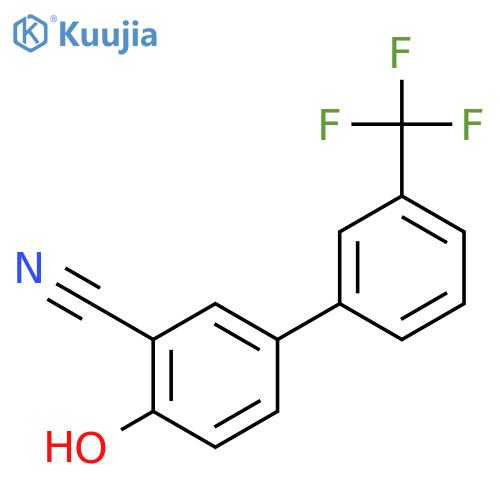 2-hydroxy-5-[3-(trifluoromethyl)phenyl]benzonitrile structure