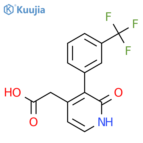2-Hydroxy-3-(3-(trifluoromethyl)phenyl)pyridine-4-acetic acid structure