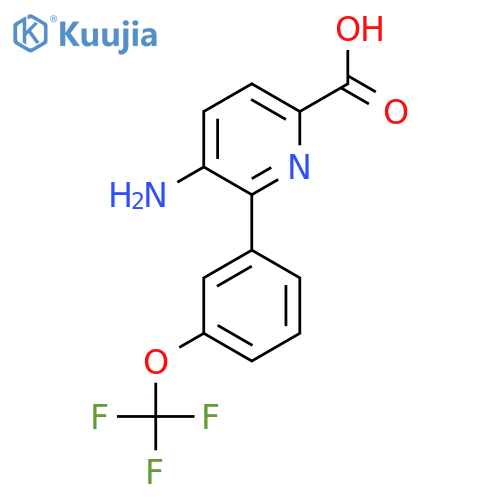 5-Amino-6-(3-(trifluoromethoxy)phenyl)picolinic acid structure