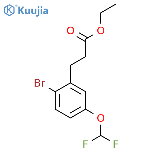 Ethyl 3-(2'-bromo-5'-(difluoromethoxy)phenyl)propionate structure
